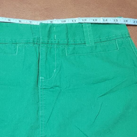 Old Navy Green Cotton Mini Skirt Size 4 Y2K Straight Bandage Skirt Pockets Vivid - Picture 4 of 5